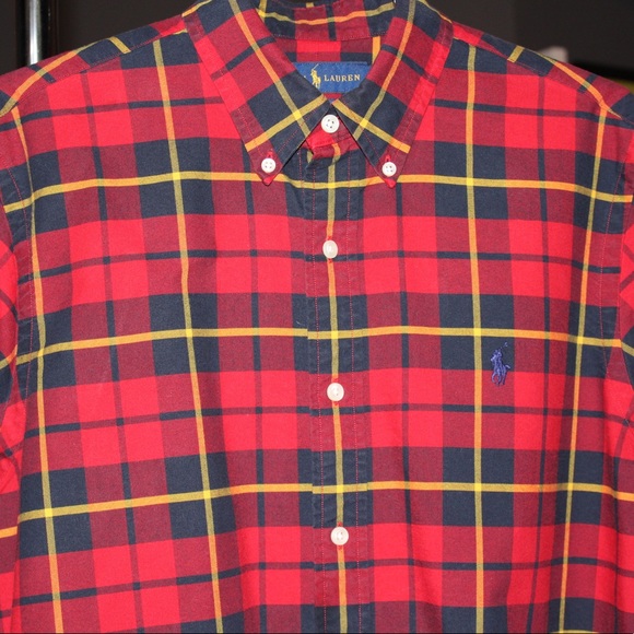 Red Polo Ralph Lauren button up woven shirt - Picture 2 of 4